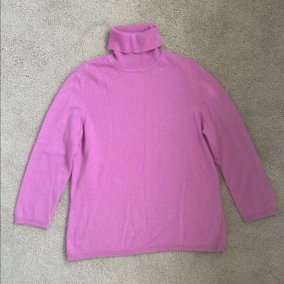 Ann Taylor Women's Pink Cashmere Turtleneck Sweater, L - Picture 1 of 3